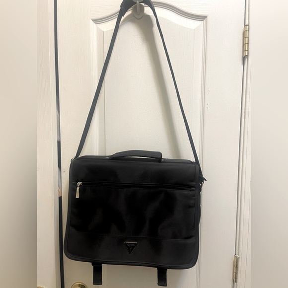 18x12 Handbags - GUESS Black Nylon Exterior Laptop Bags in new conditions